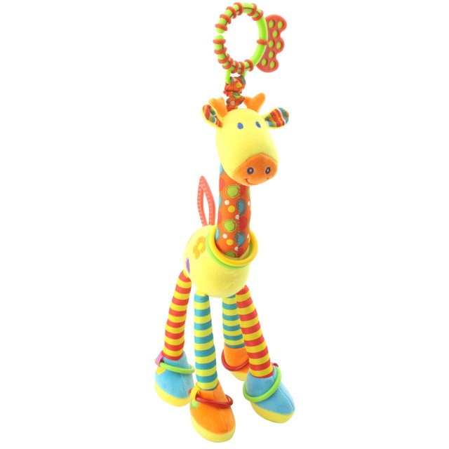Plush Giraffe Deer Soft Animal Bed Hanging Rattles Mobiles With Bell Ring Infant Infant