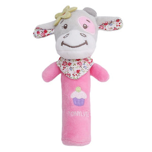 Hot Sale Baby Rattles Mobiles BB Sticks Soft Cow Plush Doll Crib Bed Hanging hand catches Animal Toy Doll Kids Toy